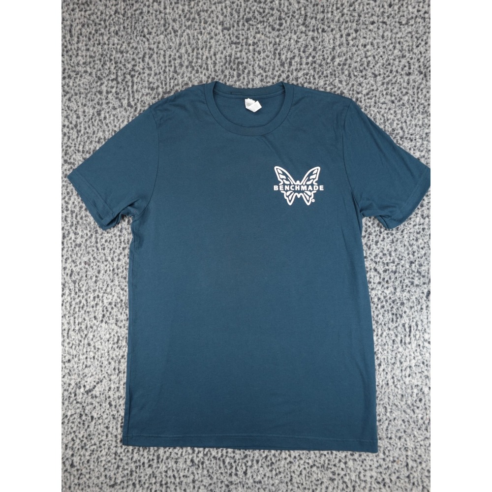 Benchmade Knife Co Graphic T-Shirt Mens Large Blue Excellent Short Sleeve Cotton